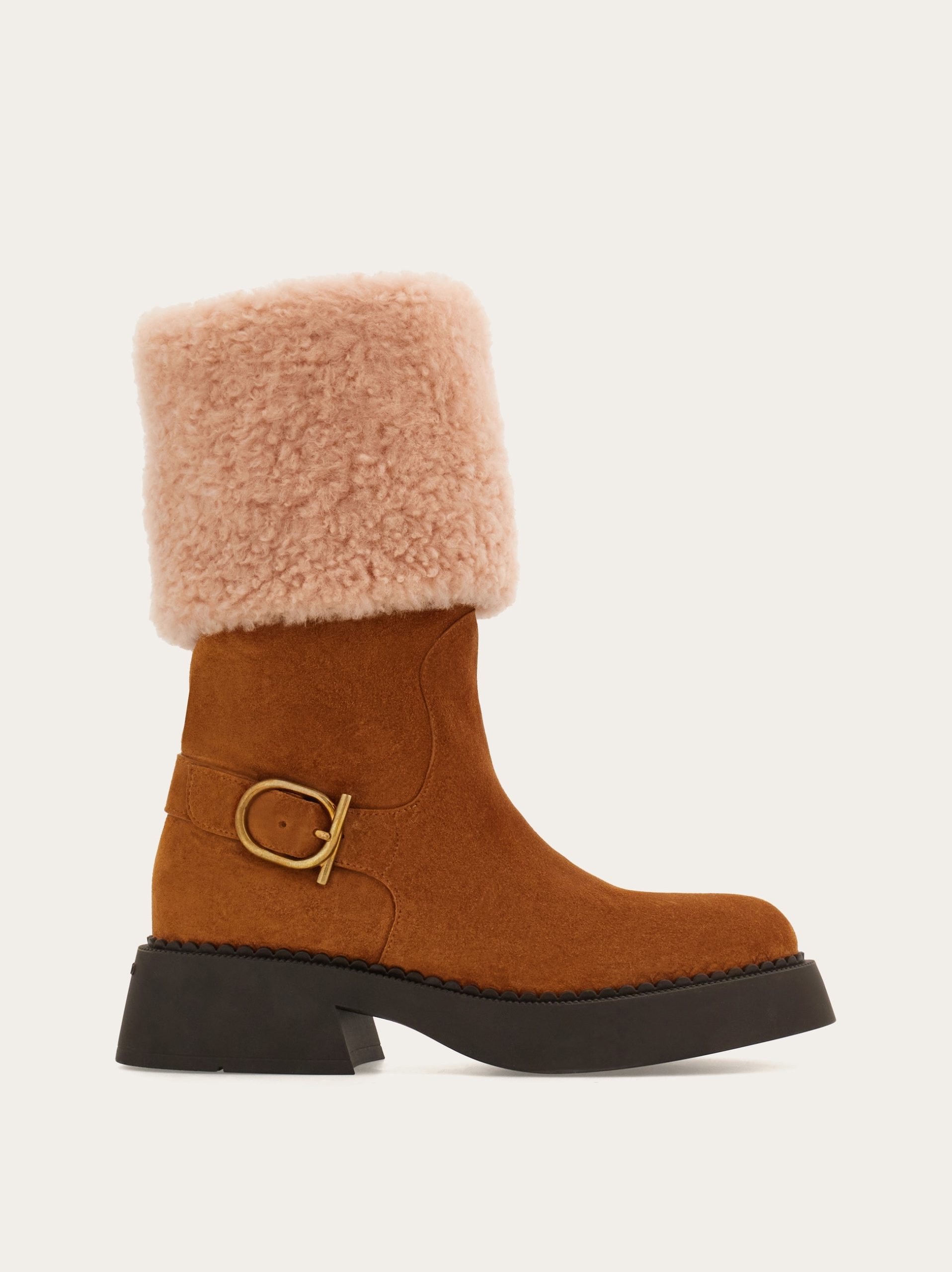 Ferragamo Ankle boot with chunky shearling detail - Image 1